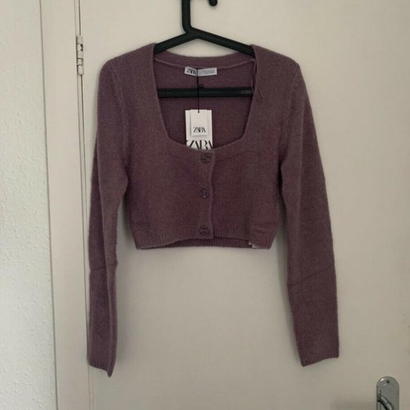 Zara Sweaters - Zara purple knit cardigan size S
